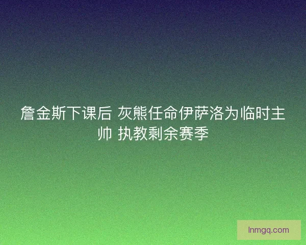 詹金斯下课后 灰熊任命伊萨洛为临时主帅 执教剩余赛季